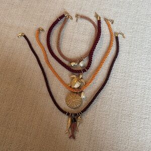 Zara Gold and Brown Women's Necklace Set